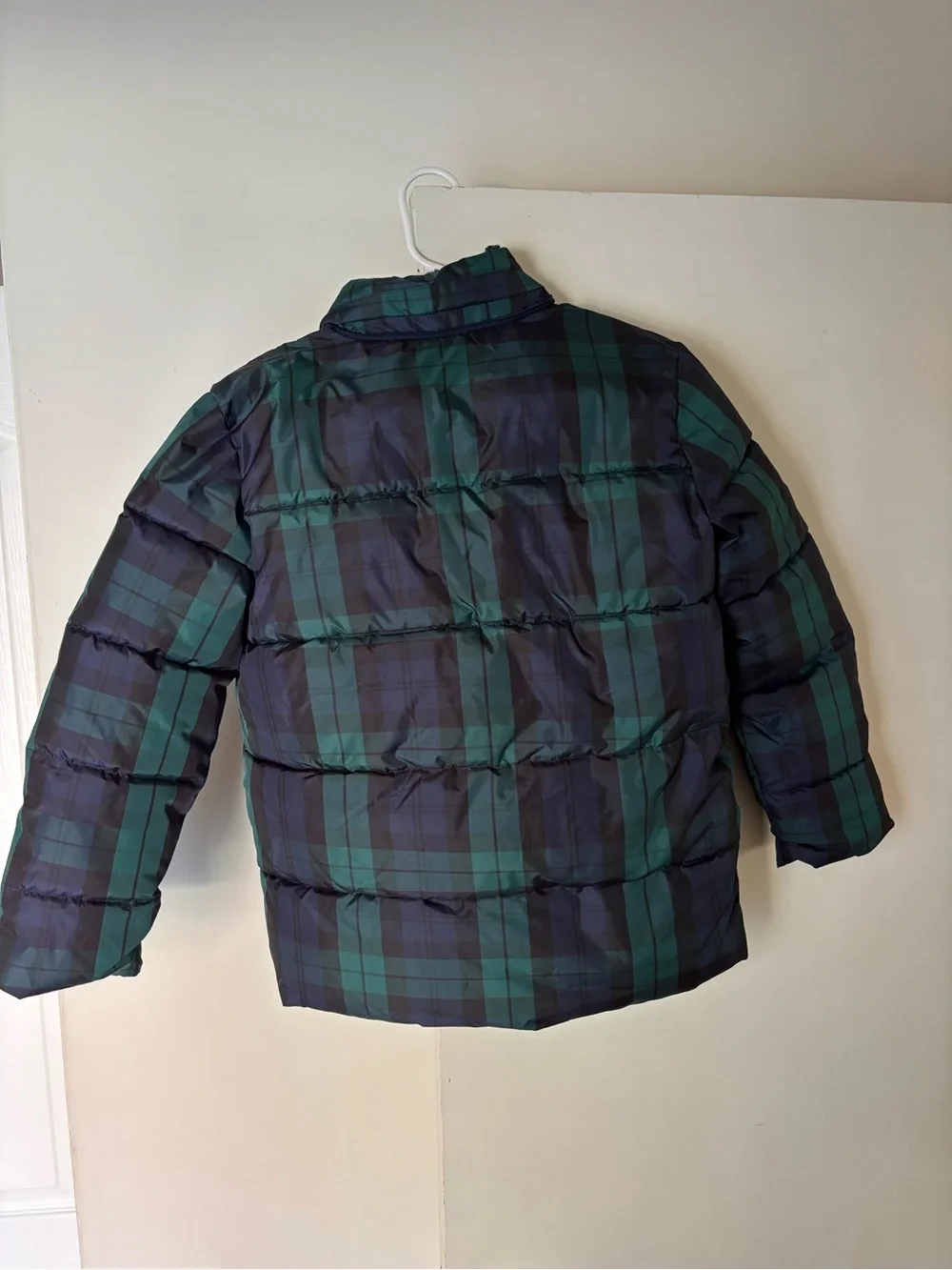 NWOT GAP Kids Green & Black Plaid Puffer Jacket XL